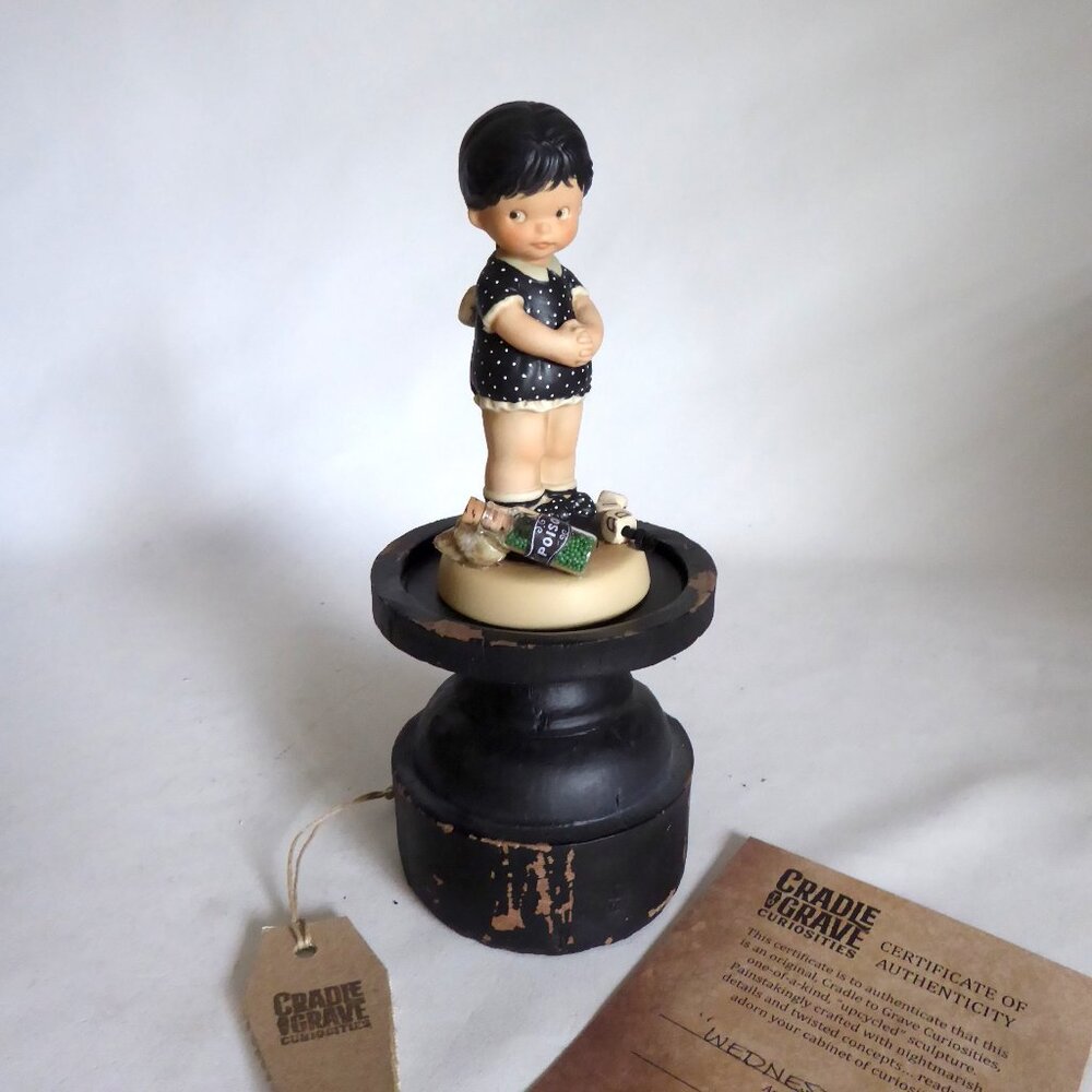 NEW WEDNESDAY ADDAMS CURIOSITIES UPCYCLED GOTHIC HALLOWEEN HORROR FIGURE